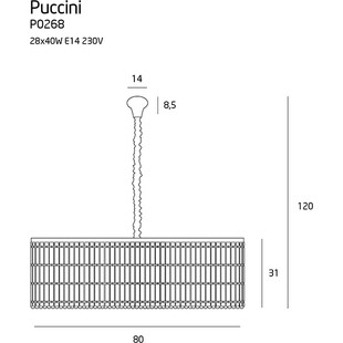 Lampa wisząca kryształowa Puccini 80cm | MaxLight - Elegancki żyrandol