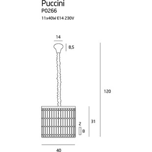 Lampa wisząca kryształowa Puccini 40cm - MaxLight | Elegancki żyrandol