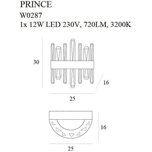 Kinkiet Glamour Prince LED Złoty - MaxLight | Luksus i Elegancja