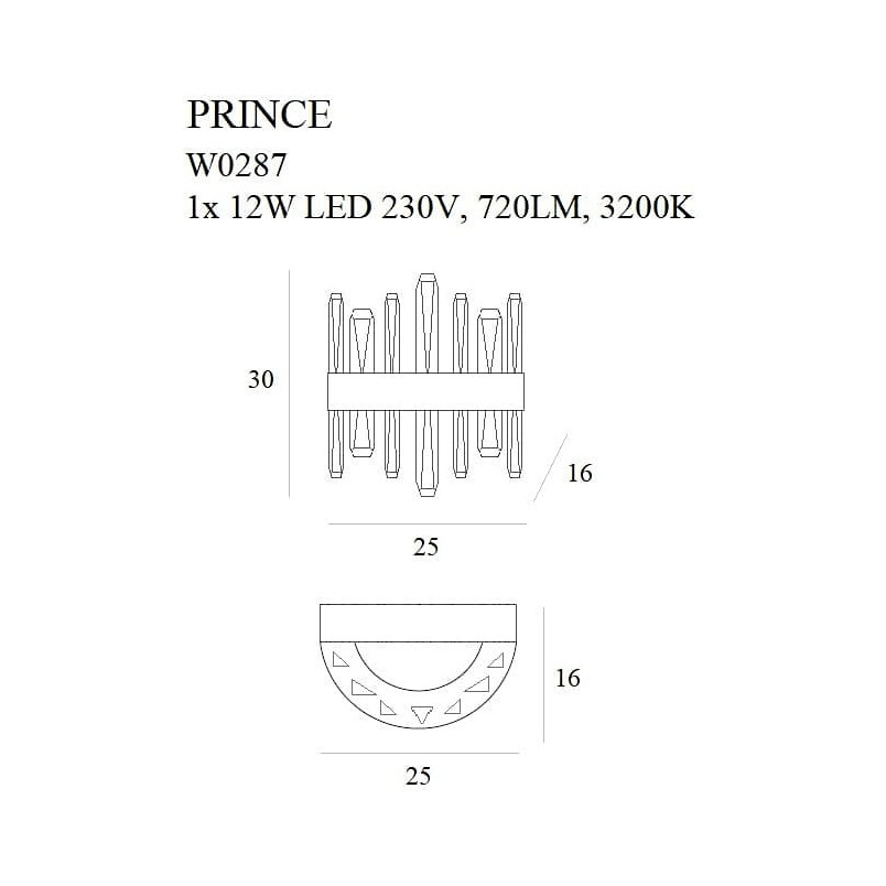 Kinkiet Glamour Prince LED Złoty - MaxLight | Luksus i Elegancja
