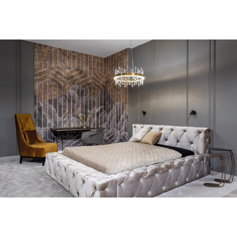 Lampa Wisząca Kryształowa Glamour Prince LED 60cm Złota - MaxLight