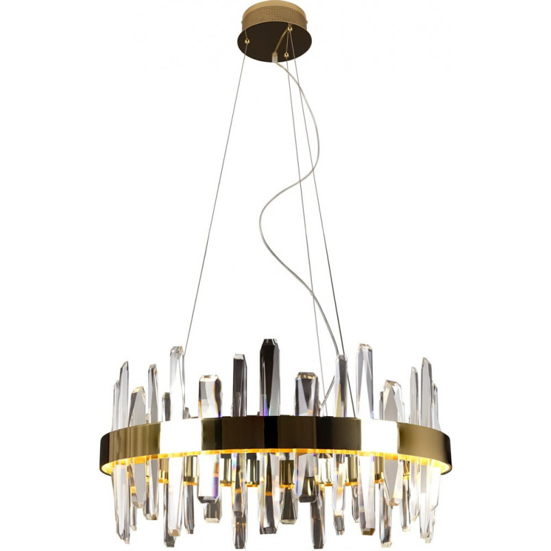 Lampa Wisząca Kryształowa Glamour Prince LED 60cm Złota - MaxLight
