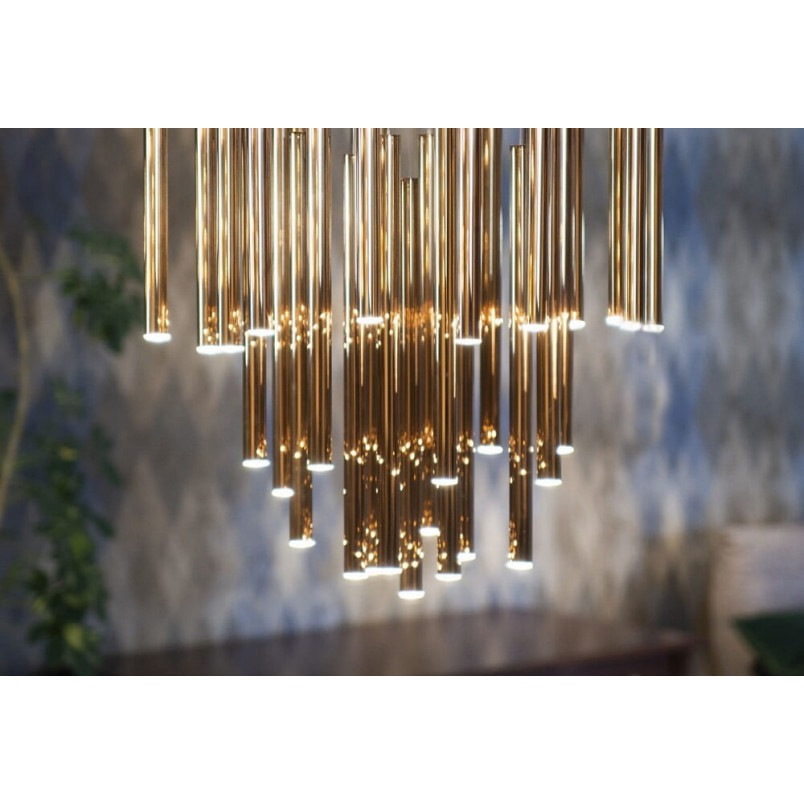 Lampa Wisząca Glamour Złota MaxLight Organic LED | Kup Teraz!