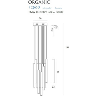 Lampa Wisząca Glamour Złota Organic LED MaxLight | Kup Teraz