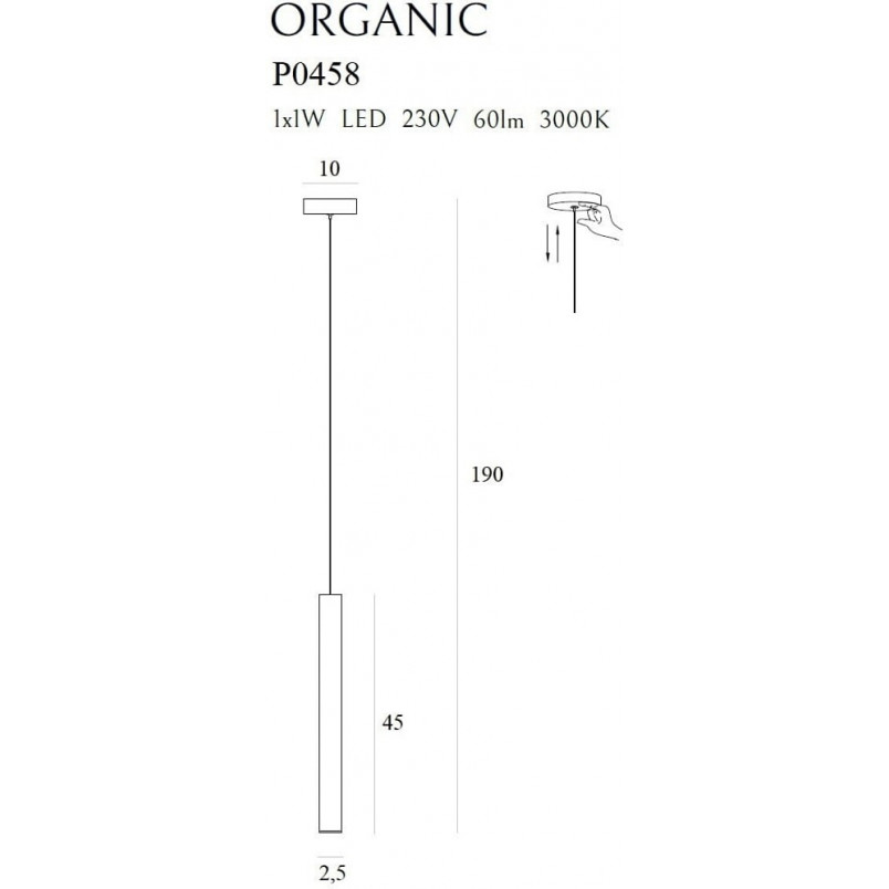 Lampa Wisząca Złota Organic LED MaxLight | Nowoczesny Design