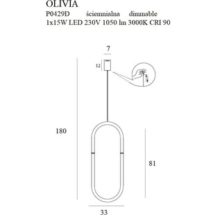 Olivia LED MaxLight: Złota lampa wisząca nowoczesna