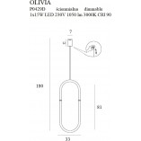 Olivia LED MaxLight: Złota lampa wisząca nowoczesna