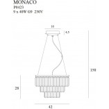 Lampa wisząca Monaco - Kryształowa, Glamour, Złota | MaxLight