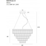 Lampa wisząca Monaco kryształowa złota | MaxLight - Elegancki design