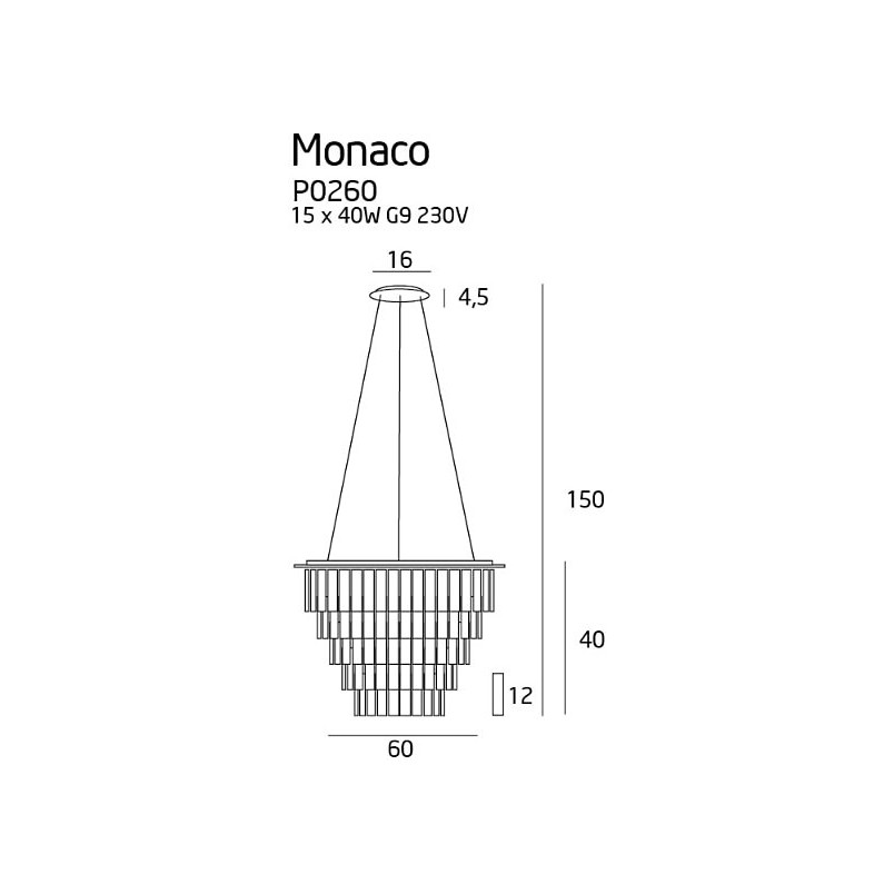 Lampa Wisząca Kryształowa Monaco | MaxLight - Glamour i Elegancja