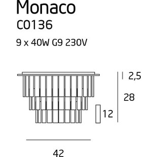 Plafon kryształowy Glamour Monaco MaxLight | Luksusowy design