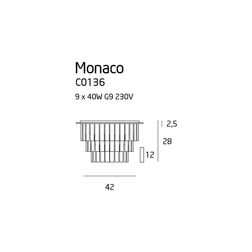 Plafon kryształowy Glamour Monaco MaxLight | Luksusowy design