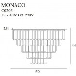 Plafon kryształowy Monaco złoty | MaxLight - Luksus i styl