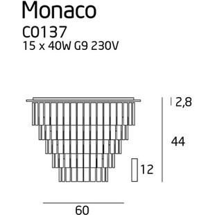 Plafon kryształowy Glamour Monaco | MaxLight - Luksus i styl