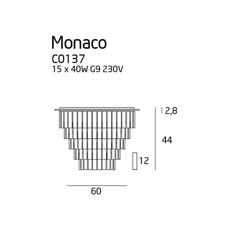 Plafon kryształowy Glamour Monaco | MaxLight - Luksus i styl