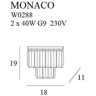 Kinkiet Glamour Monaco Złoty Kryształowy MaxLight | Kup Teraz