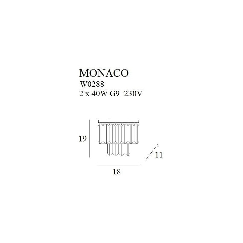 Kinkiet Glamour Monaco Złoty Kryształowy MaxLight | Kup Teraz