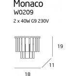 Kinkiet Glamour Monaco MaxLight - Kryształowy, Chromowany