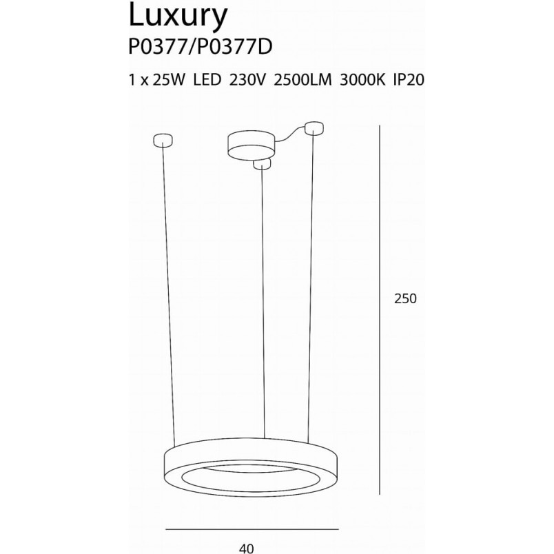 Lampa Wisząca Glamour Złota LED MaxLight | 40cm