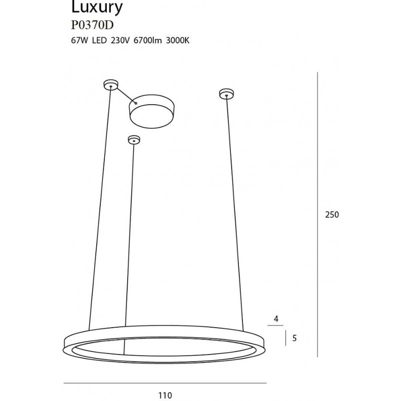Lampa Wisząca Glamour Złota LED 110cm - MaxLight | Nowoczesne Oświetlenie