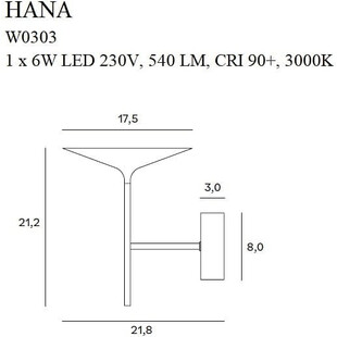 Kinkiet LED Hana Czarny MaxLight | Minimalistyczny Design