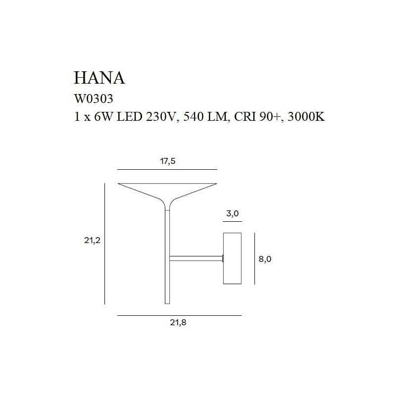 Kinkiet LED Hana Czarny MaxLight | Minimalistyczny Design