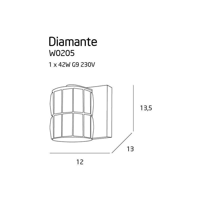Kinkiet Glamour Diamante | MaxLight - Luksus i Blask