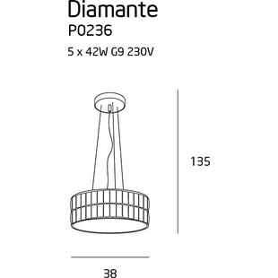 Lampa Kryształowa Glamour Diamante | MaxLight - Elegancja w Twoim Domu