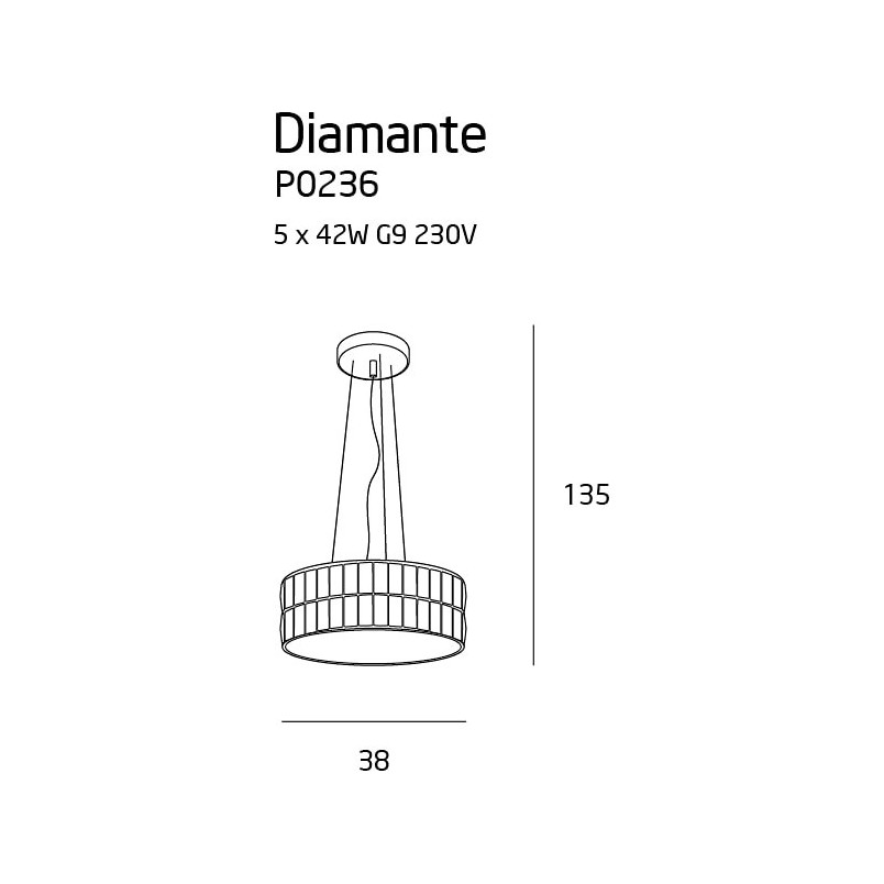 Lampa Kryształowa Glamour Diamante | MaxLight - Elegancja w Twoim Domu
