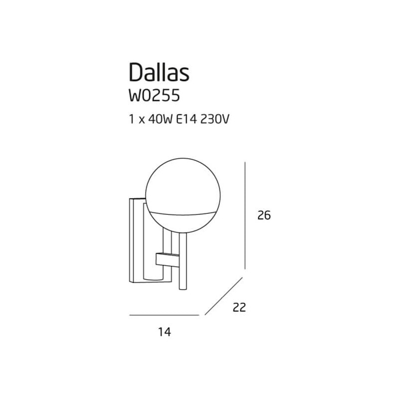 Kinkiet szklany Dallas czarny MaxLight | Retro i Vintage