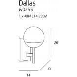 Kinkiet szklany Dallas czarny MaxLight | Retro i Vintage
