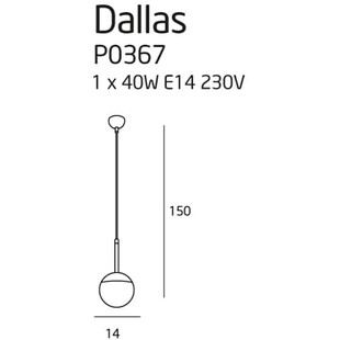 Lampa wisząca Dallas - czarna kula szklana | MaxLight