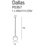 Lampa wisząca Dallas - czarna kula szklana | MaxLight