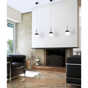Lampa wisząca Dallas - czarna kula szklana | MaxLight