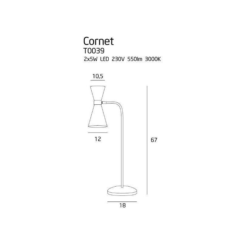 Lampa biurkowa Cornet LED | MaxLight - Design i funkcjonalność
