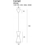 Lampa wisząca Cornet LED | Czarno-złota | MaxLight