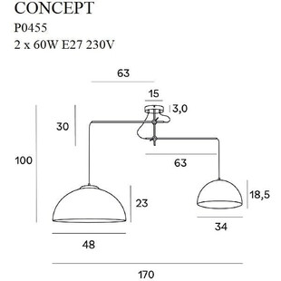 Lampa sufitowa Concept II czarna - MaxLight | Elegancki design