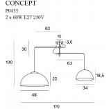 Lampa sufitowa Concept II czarna - MaxLight | Elegancki design