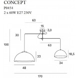 Lampa sufitowa Concept II złota 170cm - MaxLight | Elegancki design