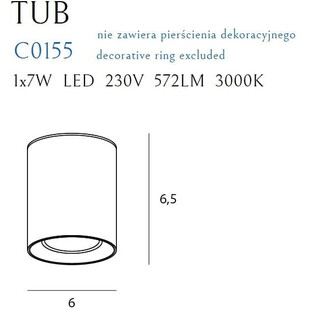 Lampa spot LED Tub Round biała MaxLight - Nowoczesny design