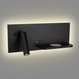 Kinkiety podwójne | Kinkiet z usb i ładowarką indukcyjną Superior LED left czarny MaxLight do sypialni i salonu