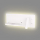 Kinkiety podwójne | Kinkiet z usb i ładowarką indukcyjną Superior LED left biały MaxLight do sypialni i salonu