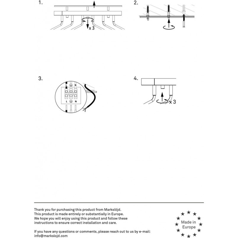 Lampa Sufitowa 6-punktowa Ramus Czarna | Markslojd