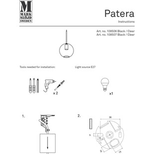 Lampa wisząca szklana kula Patera 35cm - Markslojd