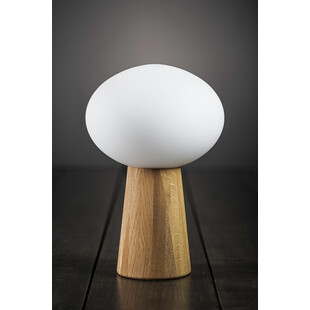 Lampa stołowa Pater | Szklana kula, dąb/biały | Markslojd