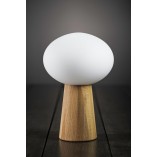 Lampa stołowa Pater | Szklana kula, dąb/biały | Markslojd