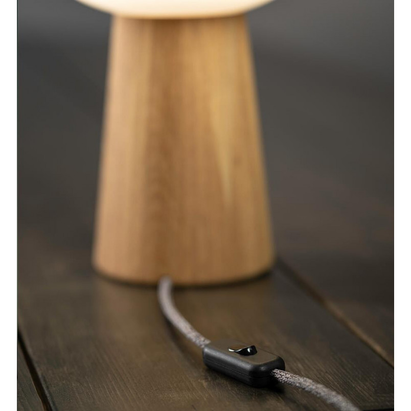 Lampa stołowa Pater | Szklana kula, dąb/biały | Markslojd