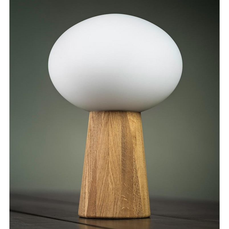 Lampa stołowa Pater | Szklana kula, dąb/biały | Markslojd