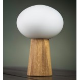 Lampa stołowa Pater | Szklana kula, dąb/biały | Markslojd