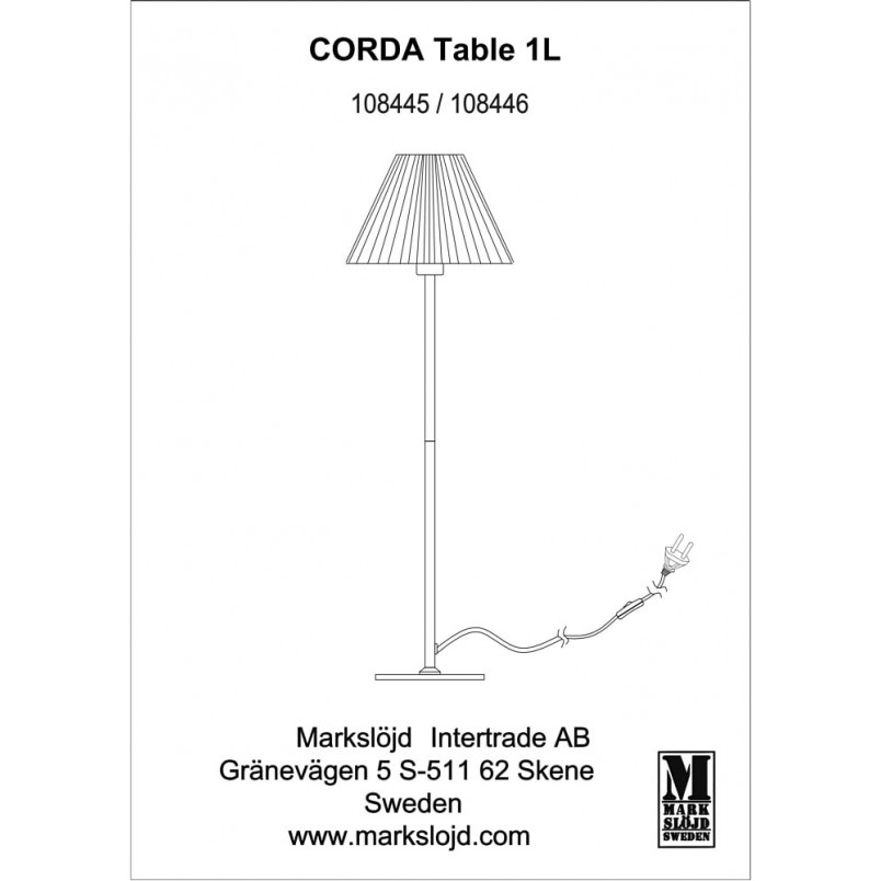 Lampa stołowa boho Corda czarna Markslojd | Elegancki design